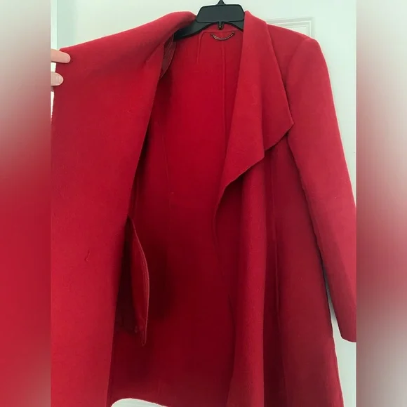 Red Wool Coat Size Small - Picture 4 of 12